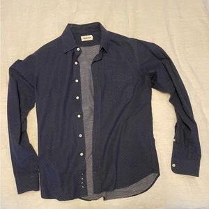 Taylor Stitch long sleeve button up - The California Navy in white Jacquard dot